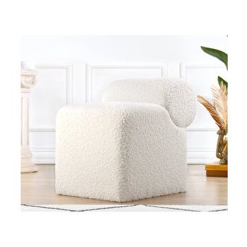 Lorence Home Monlik Teddy Kürk Beyaz Puf