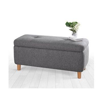 Lorence Home Rocio Sandıklı Koyu Gri Bench Puf
