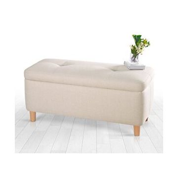 Lorence Home Rocio Sandıklı Krem Bench Puf