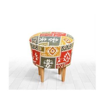 Lorence Home Rug Beyaz Puf Koltuk