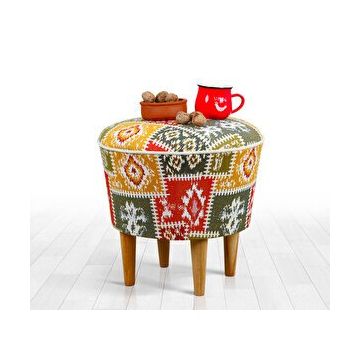 Lorence Home Rug Beyaz Puf Koltuk