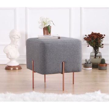 Lorence Home TY4463 Gri Kare Copper Puf