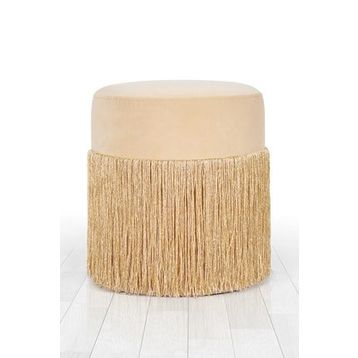 Lorence Home TY7571 Altın Merkür Püsküllü Puf