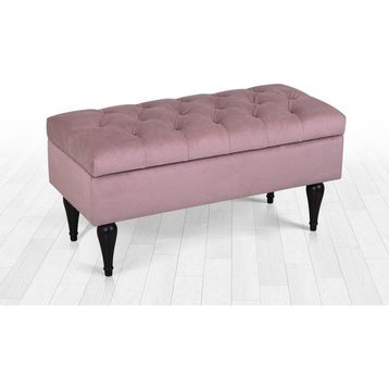 Lorence Home TY9005 Leylak Maye SandıklıLeylak Puf