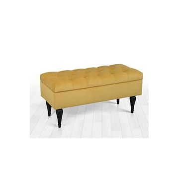 Lorence Home TY9006 Sarı Maye Sandıklı Sarı Puf