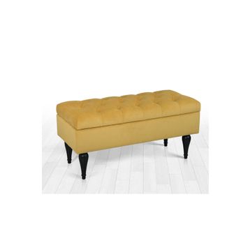 Lorence Home TY9006 Sarı Maye Sandıklı Sarı Puf