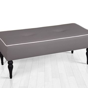 Lorence Home TY9012 Gri Lungo Deri BenchGri Puf