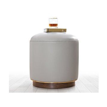 Lorence Home TY9012 Gri Lungo Deri BenchGri Puf