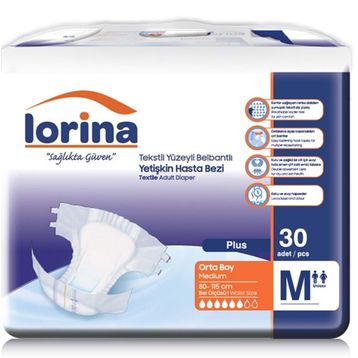 Lorina 30 Adet Medium Belbantlı Hasta Bezi