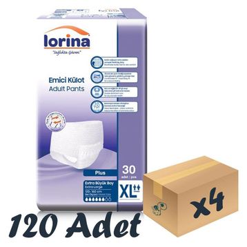 Lorina 4x30 Adet XLarge Tekstil Yüzeyli Bel Bantlı Hasta Bezi