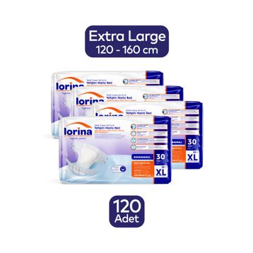 Lorina 4x30 Adet XLarge Tekstil Yüzeyli Bel Bantlı Hasta Bezi