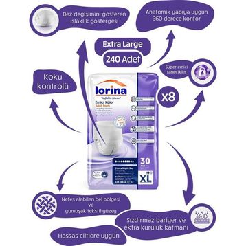 Lorina Emici Külot Yetişkin Xlarge 240 Adet Hasta Bezi