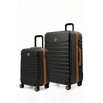 Louisiana Polo 1168 Siyah Taba Büyük Boy / Kabin Boy 2'li Valiz Seti