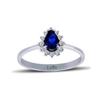 Lova 1020241 Pırlantalı Damla Safir Anturaj Yüzük