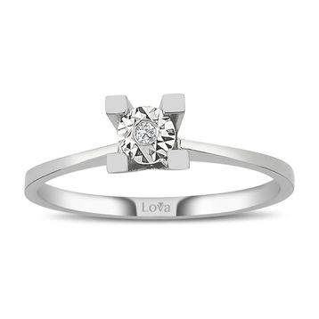 Lova Pırlanta 1070095-20 0.30 Karat Efektli Tektaş Pırlanta Yüzük