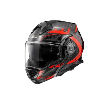 LS2 Advant X Karbon Future Çene Açılır Kırmızı Kask