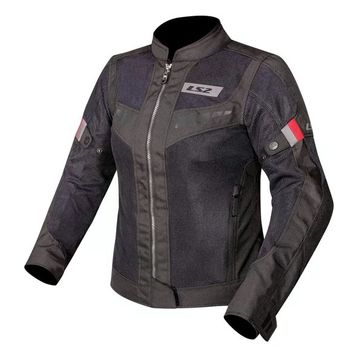 LS2 Blade Air Siyah Kırmızı Kadın Mont