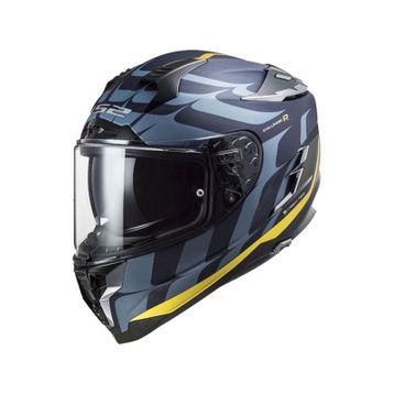 LS2 Challenger C Flames Siyah-Karbon-Sarı Kask