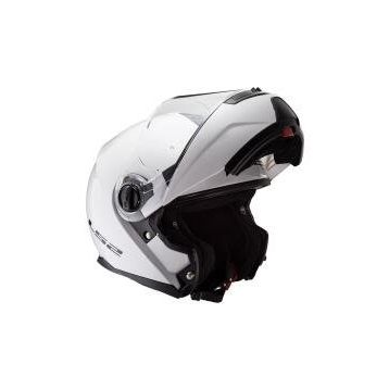LS2 FF325 Strobe Çeneden Açılır Beyaz Motorsiklet Kaskı