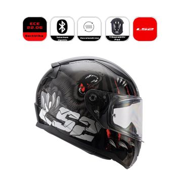 LS2 FF353 Rapid II Claw Black Motor Kaskı