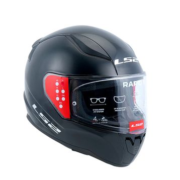 LS2 FF353 Rapid II Solid Gloss Black Motor Kaskı