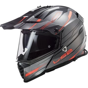 LS2 Pioneer Evo Knight Kros Siyah Kırmızı Motosiklet Kaskı