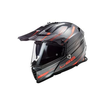 LS2 Pioneer Evo Knight Kros Siyah Kırmızı Motosiklet Kaskı