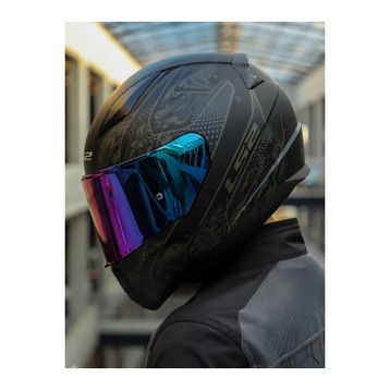 LS2 Rapid 2 Crypt Full Face Gökkuşağı Camlı Mat Siyah Motosiklet Kaskı