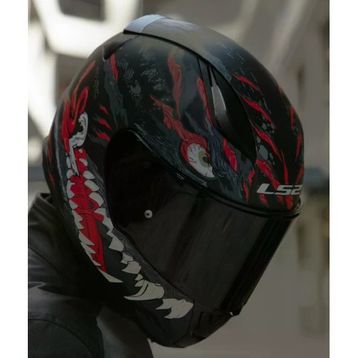 LS2 Rapid 2 Kaiju Siyah Camlı Kapalı Motosiklet Kaskı