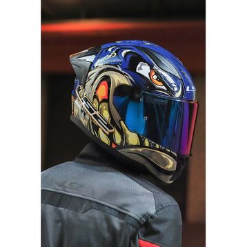 LS2 Rapid 2 Race Spox Sarı Cam Mavi Gri Kask