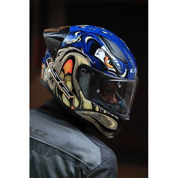 LS2 Rapid 2 Race Spox Sarı Cam Mavi Gri Kask
