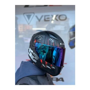 LS2 Rapid 2 Takaroa Mat Siyah-Kırmızı Vizörlü Kask