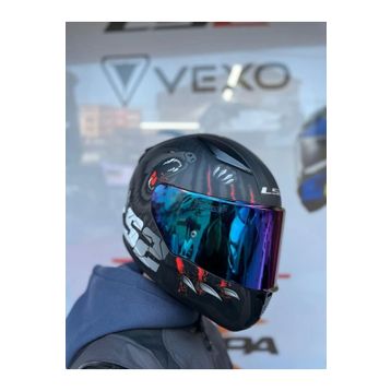 LS2 Rapid 2 Takaroa Mat Siyah-Kırmızı Vizörlü Kask