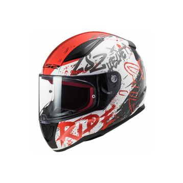 LS2 Rapid Naughty Mat Beyaz-Kırmızı Motosiklet Kaskı