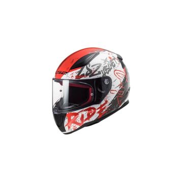 LS2 Rapid Naughty Mat Beyaz-Kırmızı Motosiklet Kaskı