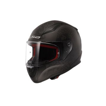 LS2 Rapid Takaroa Mat Siyah Kırmızı Kask