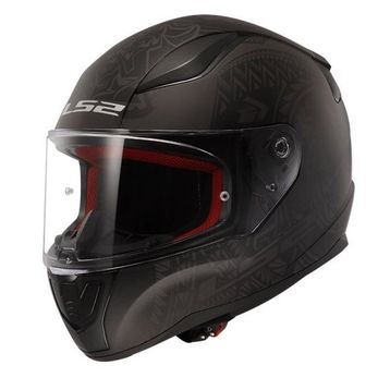 LS2 Rapid Takaroa Mat Siyah Kırmızı Kask