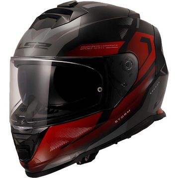 LS2 Storm 2 Kronos Kırmızı-Gri Full Face Motor Kaskı
