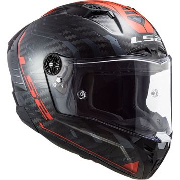 LS2 Thunder Sputnik Full Face Siyah Kırmızı Motosiklet Kaskı