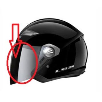 LS2 Track Siyah Kask Camı