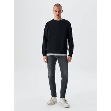 LTB 0112186163610680000 Basic Bisiklet Yaka Siyah Sweatshirt