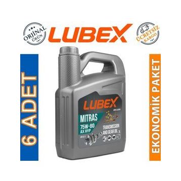 Lubex Mitras AX HYP 75W-80 3 lt 6'lı Hypoid Şanzıman Dişli Yağı