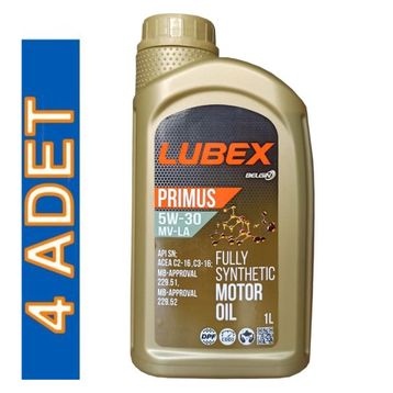 Lubex Primus MV 5W/30 LA 1 lt 4'lü Tam Sentetik Partiküllü Motor Yağı