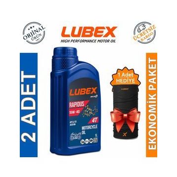 Lubex Rapidus 15W-40 1 L 2'li 4 Zamanlı Motosiklet Yağı