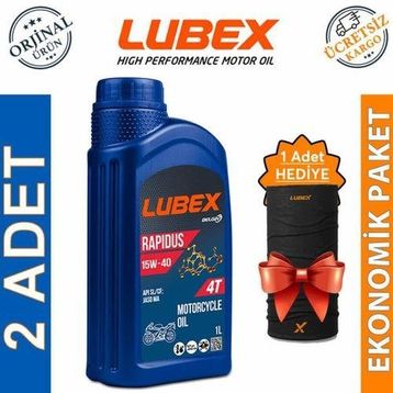 Lubex Rapidus 15W-40 1 L 2'li 4 Zamanlı Motosiklet Yağı