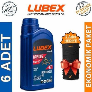 Lubex Rapidus 15W-40 1 L 6'lı 4 Zamanlı Motosiklet Yağı