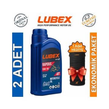 Lubex Rapidus 15W-50 1 L 2'li 4 Zamanlı Motosiklet Yağı
