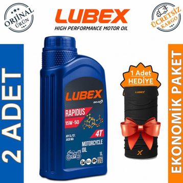 Lubex Rapidus 15W-50 1 L 2'li 4 Zamanlı Motosiklet Yağı