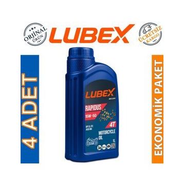Lubex Rapidus 15W-50 1 L 4'lü 4 Zamanlı Motosiklet Yağı