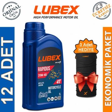 Lubex Rapidus 20W-40 1 L 12'li 4 Zamanlı Motosiklet Yağı